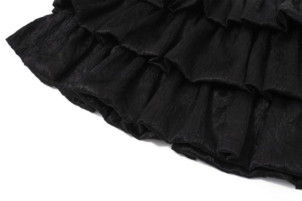 Pleated A-Line Mini Skirt