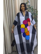 Striped V-Neck Maxi Dress