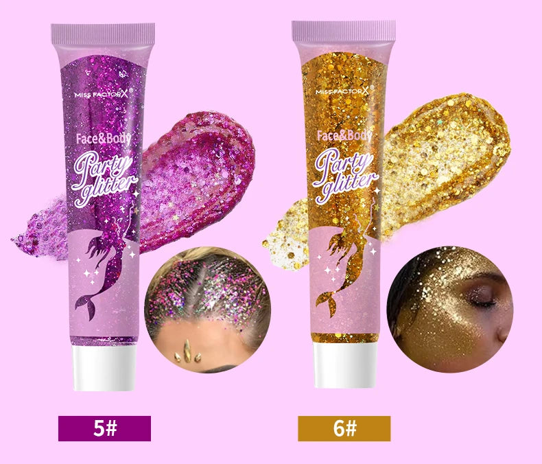 10 Piece Body Glitter Gel Set