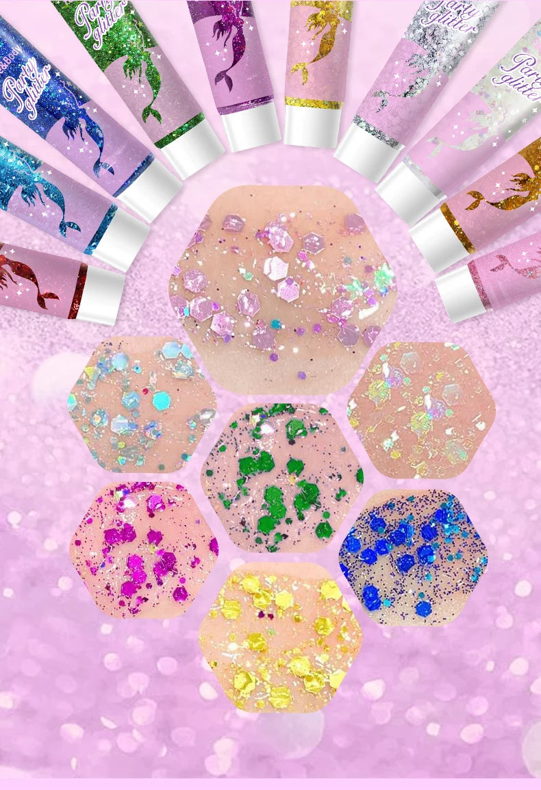10 Piece Body Glitter Gel Set