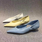 Blue Pointed Toe Low Heel Sandals