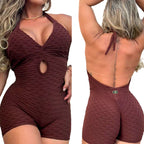 Scrunch Back Wave Short Jumpsuit