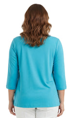 3/4 Sleeve Henley Top