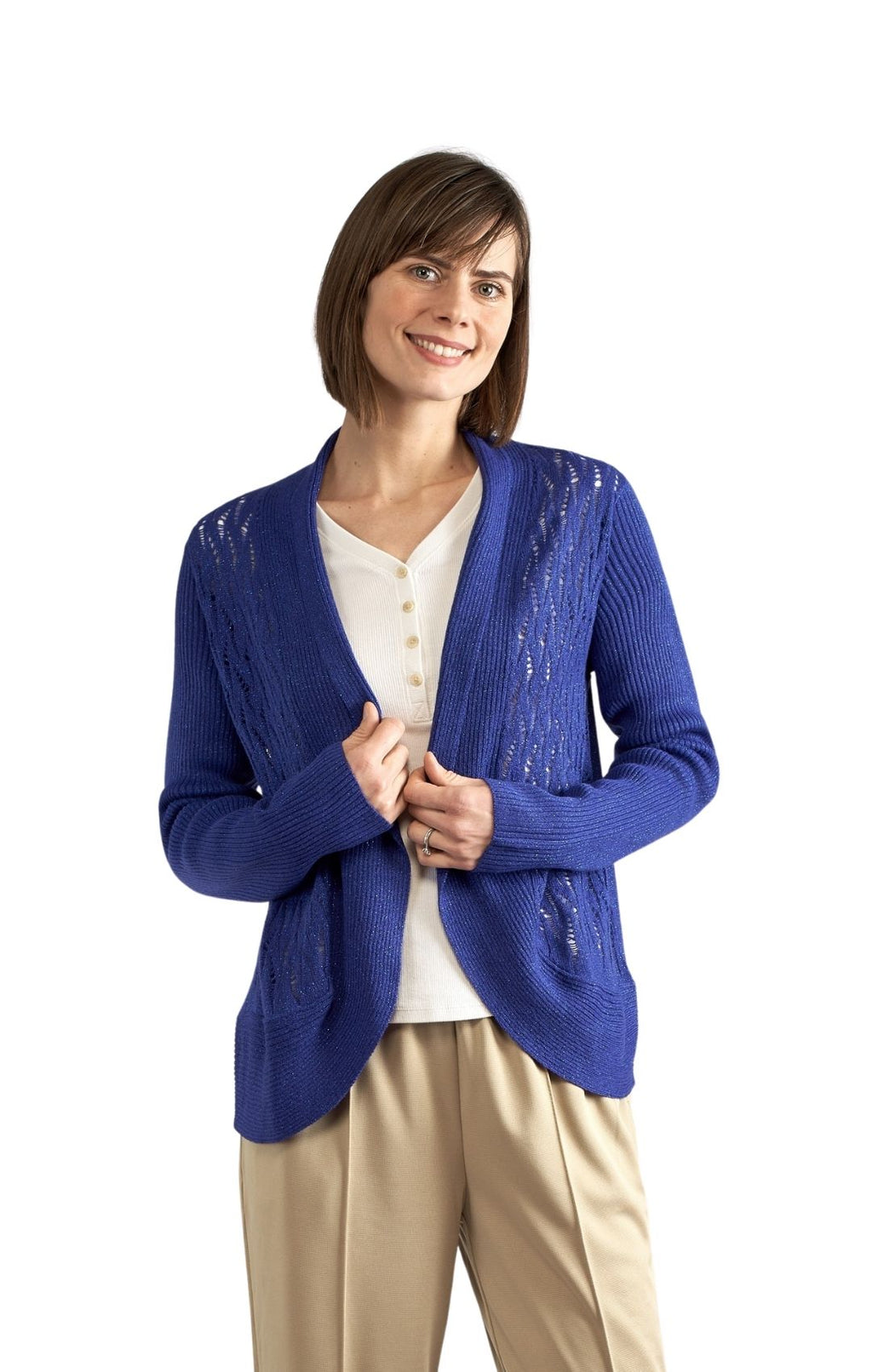 Lightweight Glitter Open Front Shrug