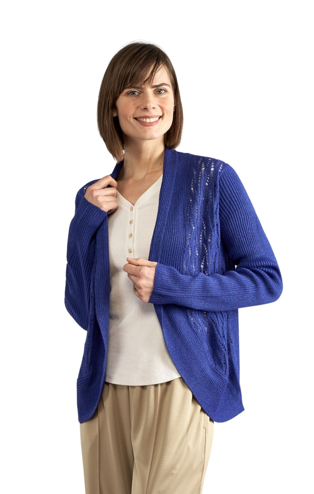 Lightweight Glitter Open Front Shrug
