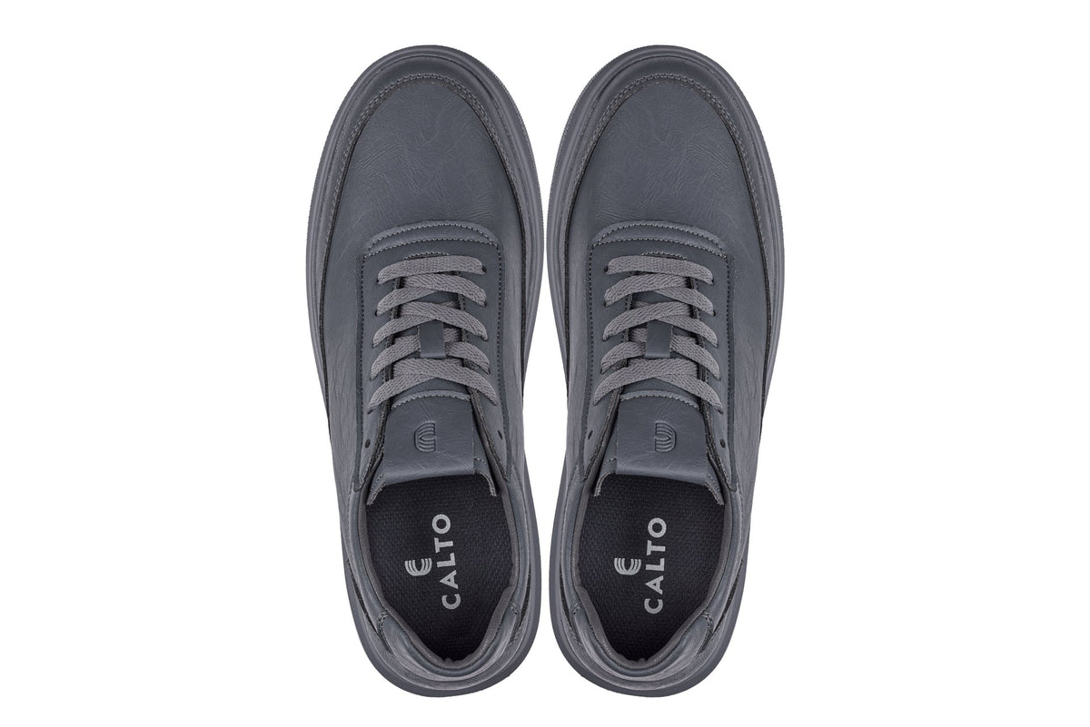 CALTO - X1649 - 2.8 Inches Taller (Iron Grey) - Lightweight Sneakers