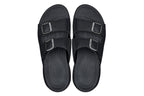 CALTO - X1660 - 2 Inches Taller (Black Buckle) - Dual Adjustable Buckle Sandal