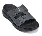 CALTO - X1661 - 2 Inches Taller (Iron Grey Buckle) - Dual Adjustable Buckle Sandals