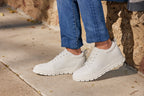 CALTO - X2321 - 2.4 Inches Taller (White/White Sole) - Lace Up Casual Sneaker - Lightweight