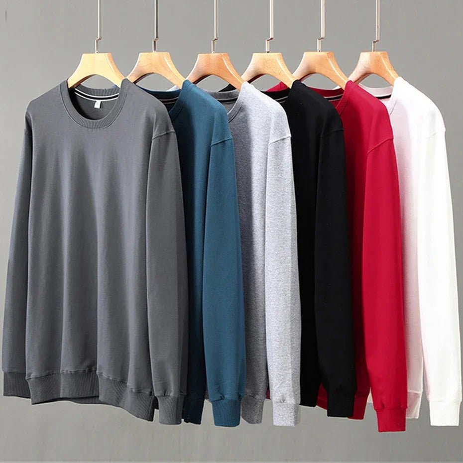 Aflczyu Men’s Tatting Sweatshirt - O-Neck, Full Sleeve, Solid Pattern, Regular Fit, Casual Style, Standard Thickness, Spring & Autumn Wear - Pendo Store