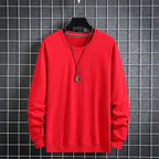 Aflczyu Men’s Tatting Sweatshirt - O-Neck, Full Sleeve, Solid Pattern, Regular Fit, Casual Style, Standard Thickness, Spring & Autumn Wear - Pendo Store
