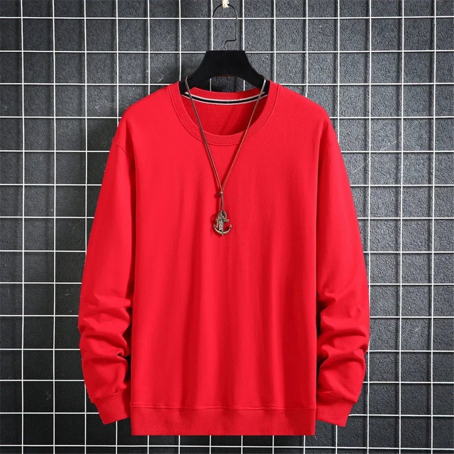 Aflczyu Men’s Tatting Sweatshirt - O-Neck, Full Sleeve, Solid Pattern, Regular Fit, Casual Style, Standard Thickness, Spring & Autumn Wear - Pendo Store