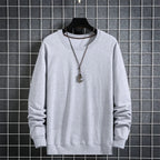 Aflczyu Men’s Tatting Sweatshirt - O-Neck, Full Sleeve, Solid Pattern, Regular Fit, Casual Style, Standard Thickness, Spring & Autumn Wear - Pendo Store