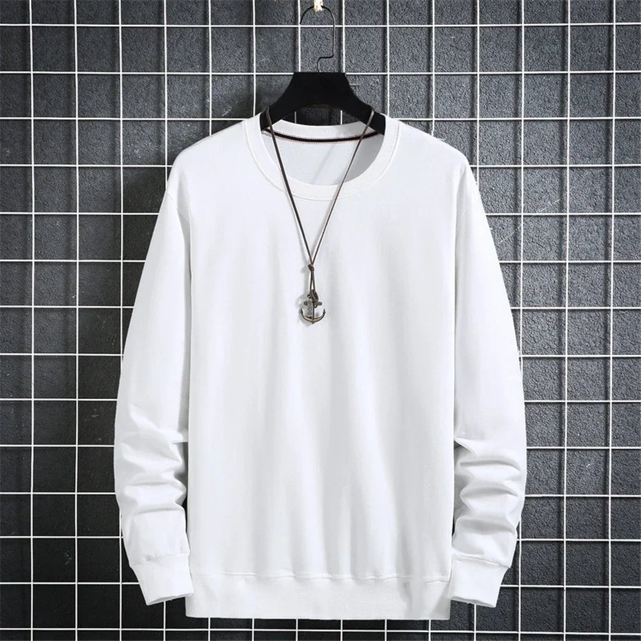 Aflczyu Men’s Tatting Sweatshirt - O-Neck, Full Sleeve, Solid Pattern, Regular Fit, Casual Style, Standard Thickness, Spring & Autumn Wear - Pendo Store