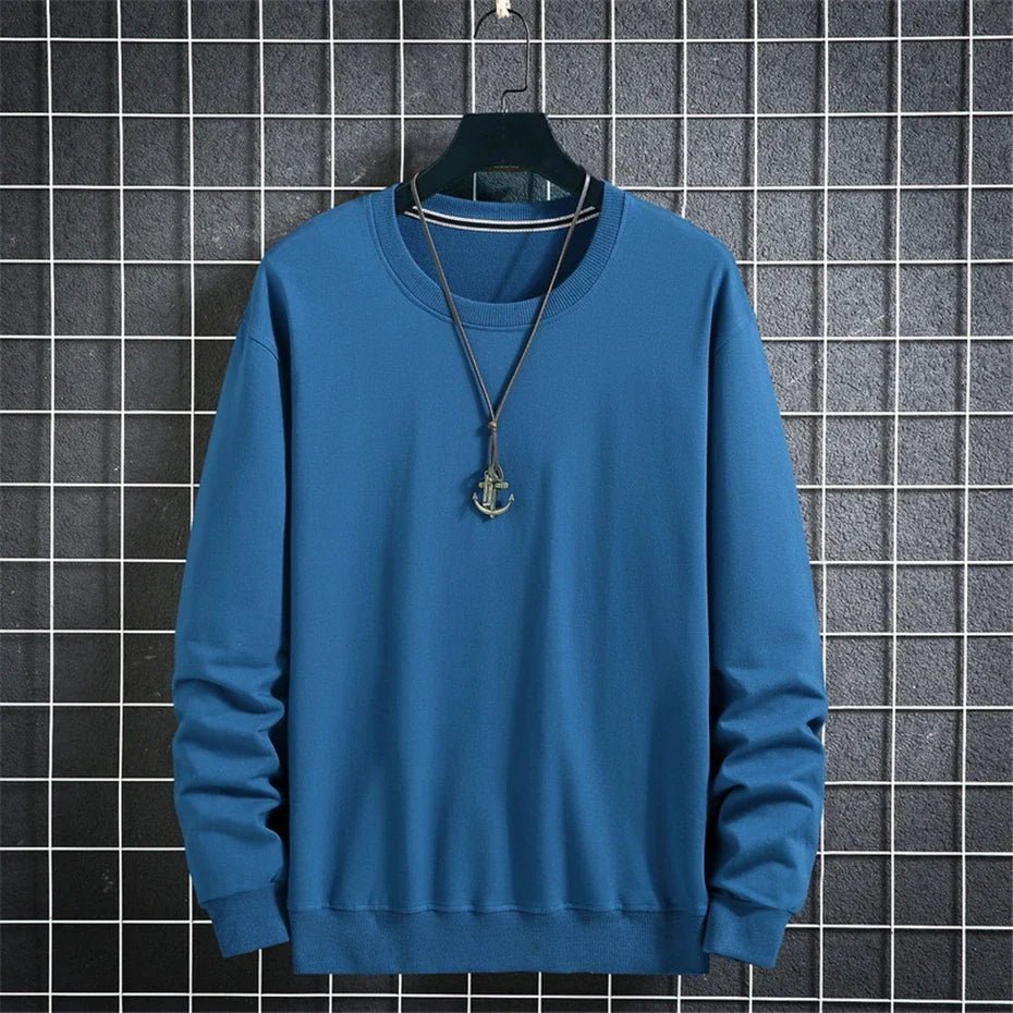 Aflczyu Men’s Tatting Sweatshirt - O-Neck, Full Sleeve, Solid Pattern, Regular Fit, Casual Style, Standard Thickness, Spring & Autumn Wear - Pendo Store