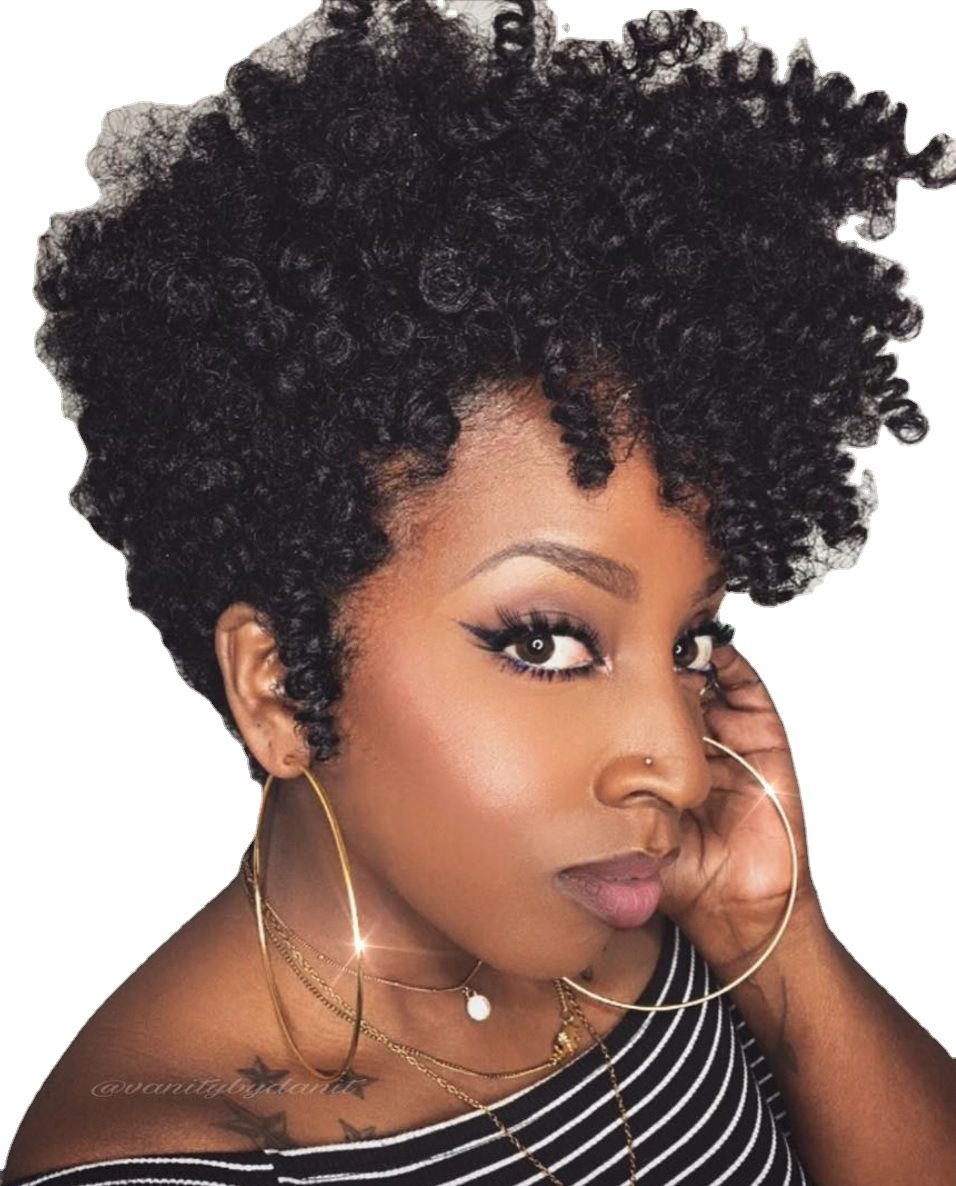 African small volume wig female short curly hair explosive head wig whole top chemical fiber head set - Pendo Store