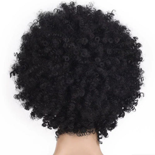 African small volume wig female short curly hair explosive head wig whole top chemical fiber head set - Pendo Store