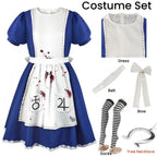 Madness Returns Alice Cosplay Costume Dress with Apron and Wig for Women