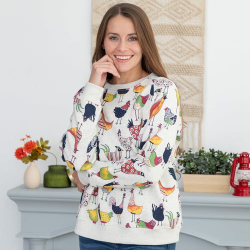 All Over Rooster Crewneck Sweatshirt - Pendo Store
