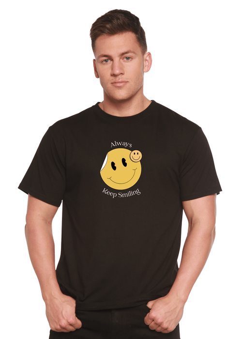 Always Keep Smiling Men's Bamboo Viscose/Organic Cotton Short Sleeve Graphic T-Shirt - Pendo Store