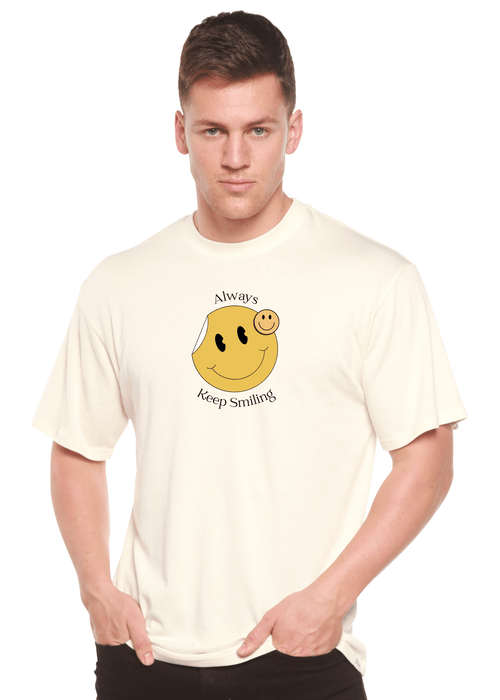 Always Keep Smiling Men's Bamboo Viscose/Organic Cotton Short Sleeve Graphic T-Shirt - Pendo Store