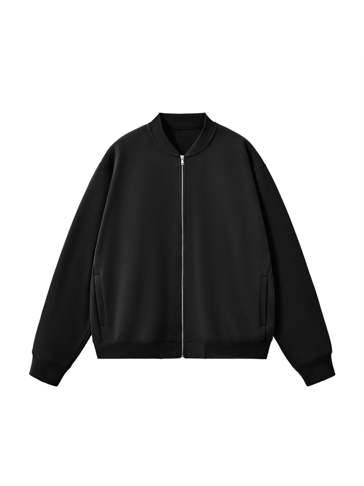 Apollo Black Fleece Zip-Up Baseball Jacket - Pendo Store