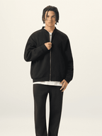 Apollo Black Fleece Zip-Up Baseball Jacket - Pendo Store