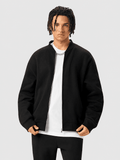 Apollo Black Fleece Zip-Up Baseball Jacket - Pendo Store