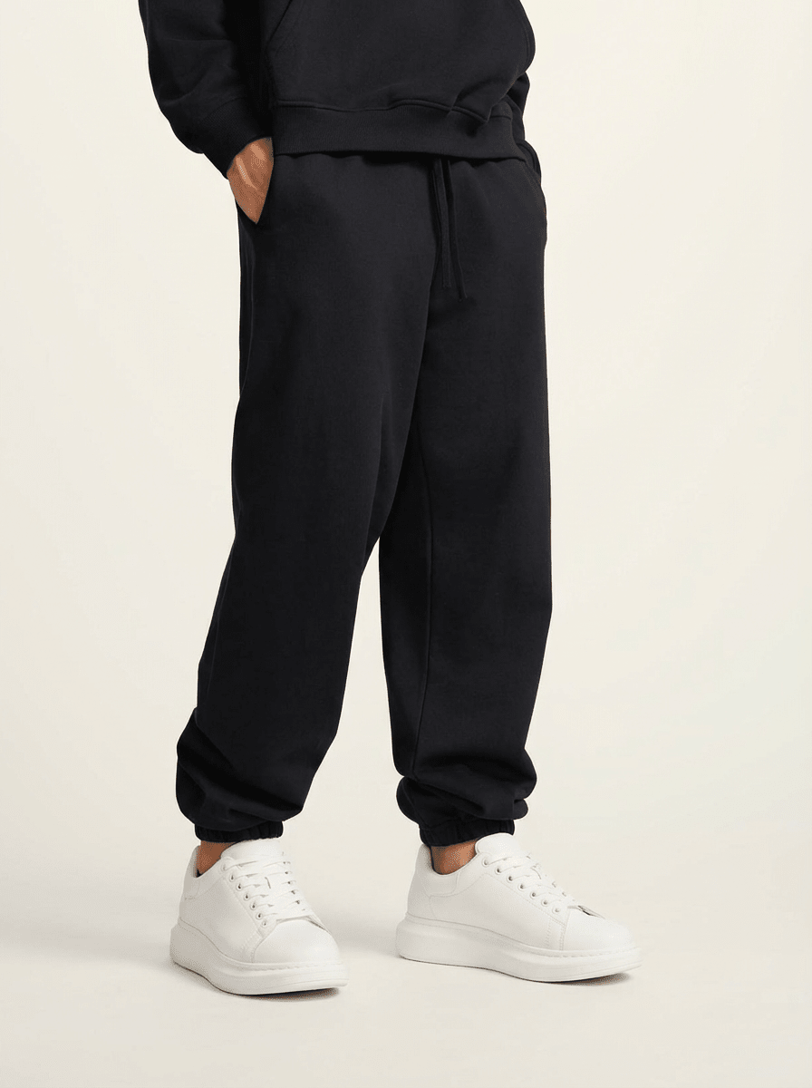 Apollo Heavyweight Cotton Black Sweatpants - Pendo Store