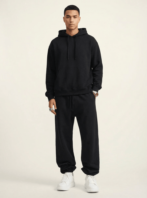 Apollo Heavyweight Cotton Black Sweatpants - Pendo Store