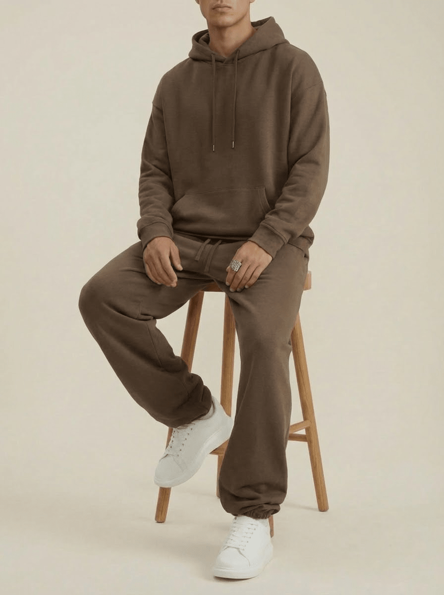 Apollo Heavyweight Cotton Brown Sweatpants - Pendo Store