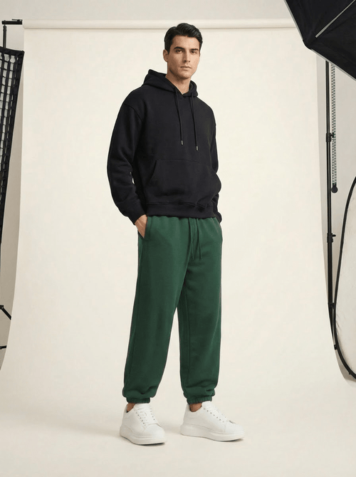 Apollo Heavyweight Cotton Green Sweatpants - Pendo Store