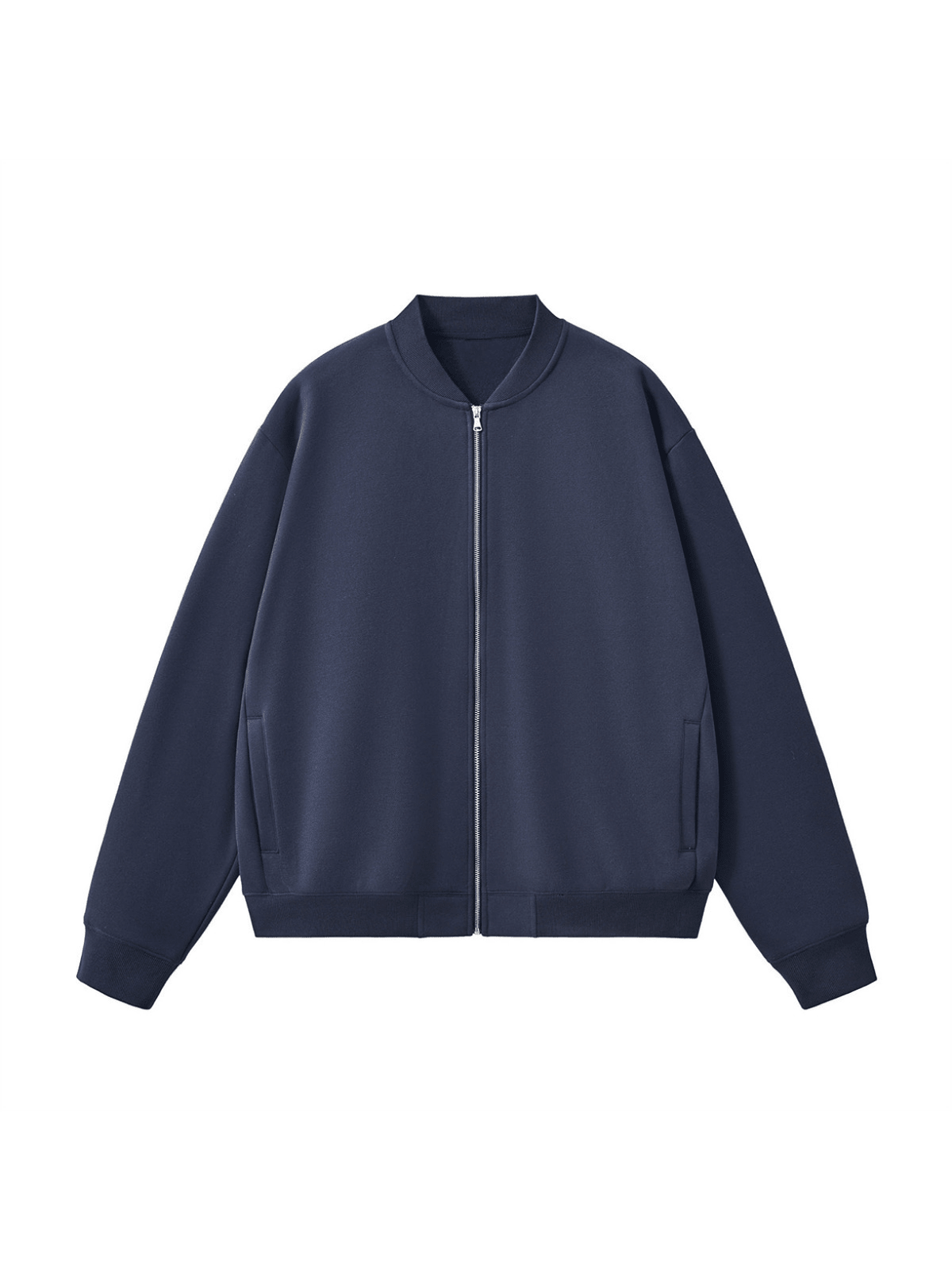 Apollo Navy Fleece Zip-Up Baseball Jacket - Pendo Store