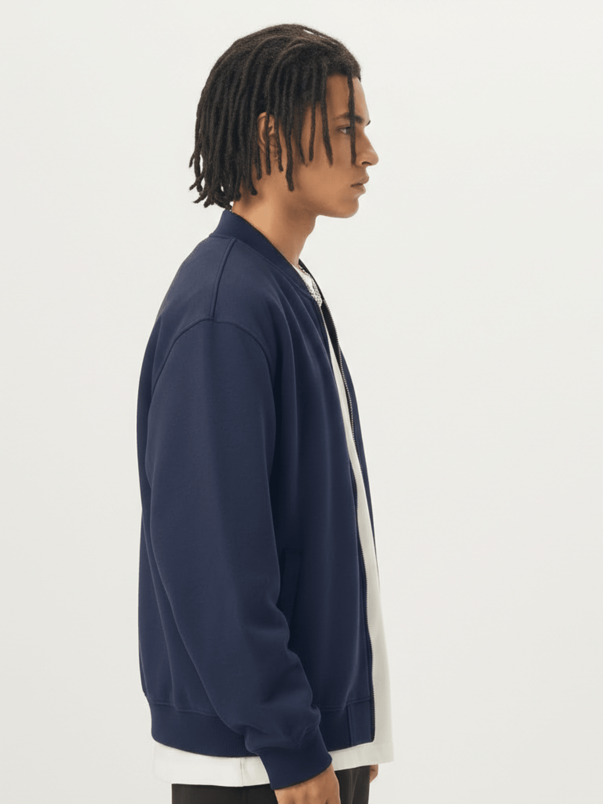 Apollo Navy Fleece Zip-Up Baseball Jacket - Pendo Store