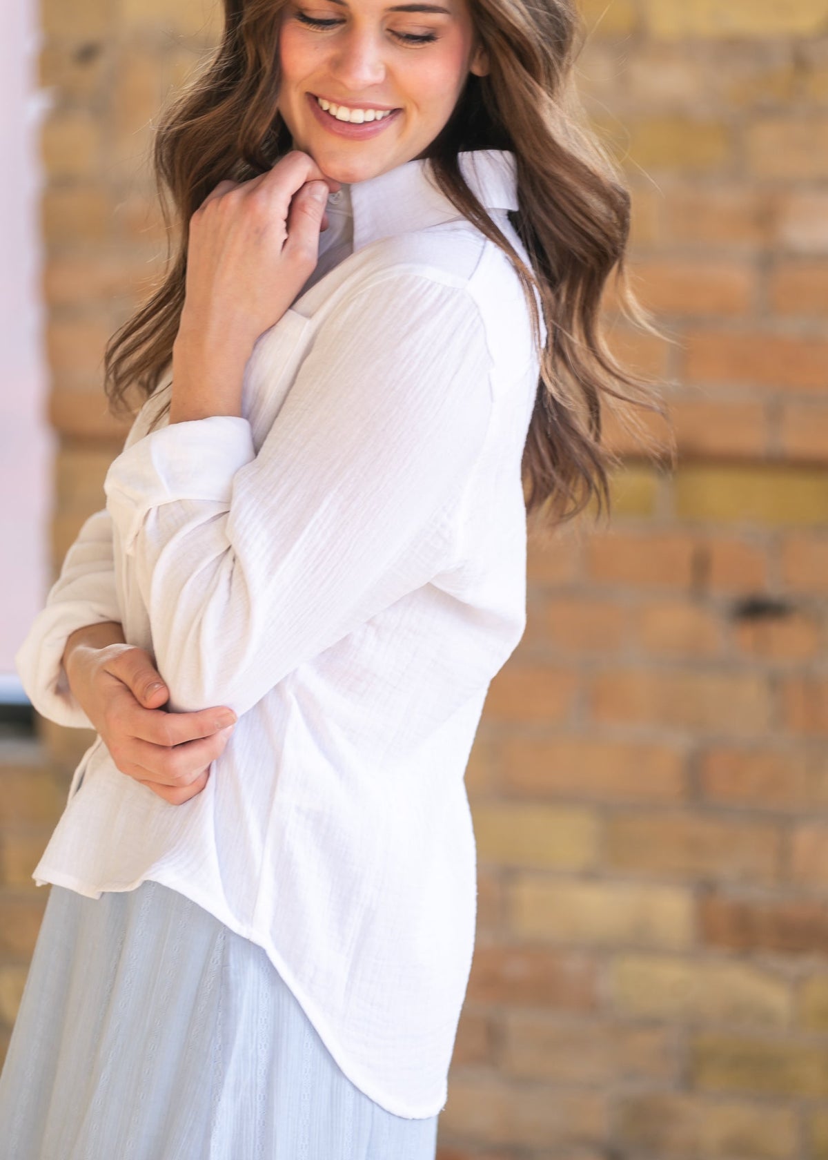 Bailey Cotton Gauze Button Down Top - Pendo Store