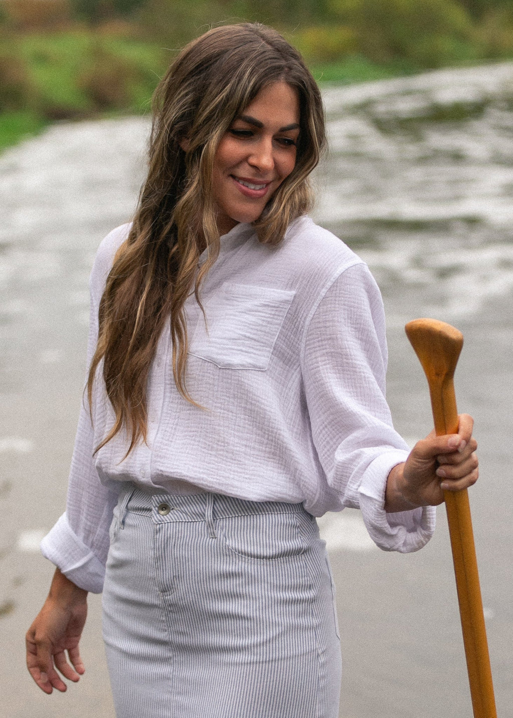 Bailey Cotton Gauze Button Down Top - Pendo Store