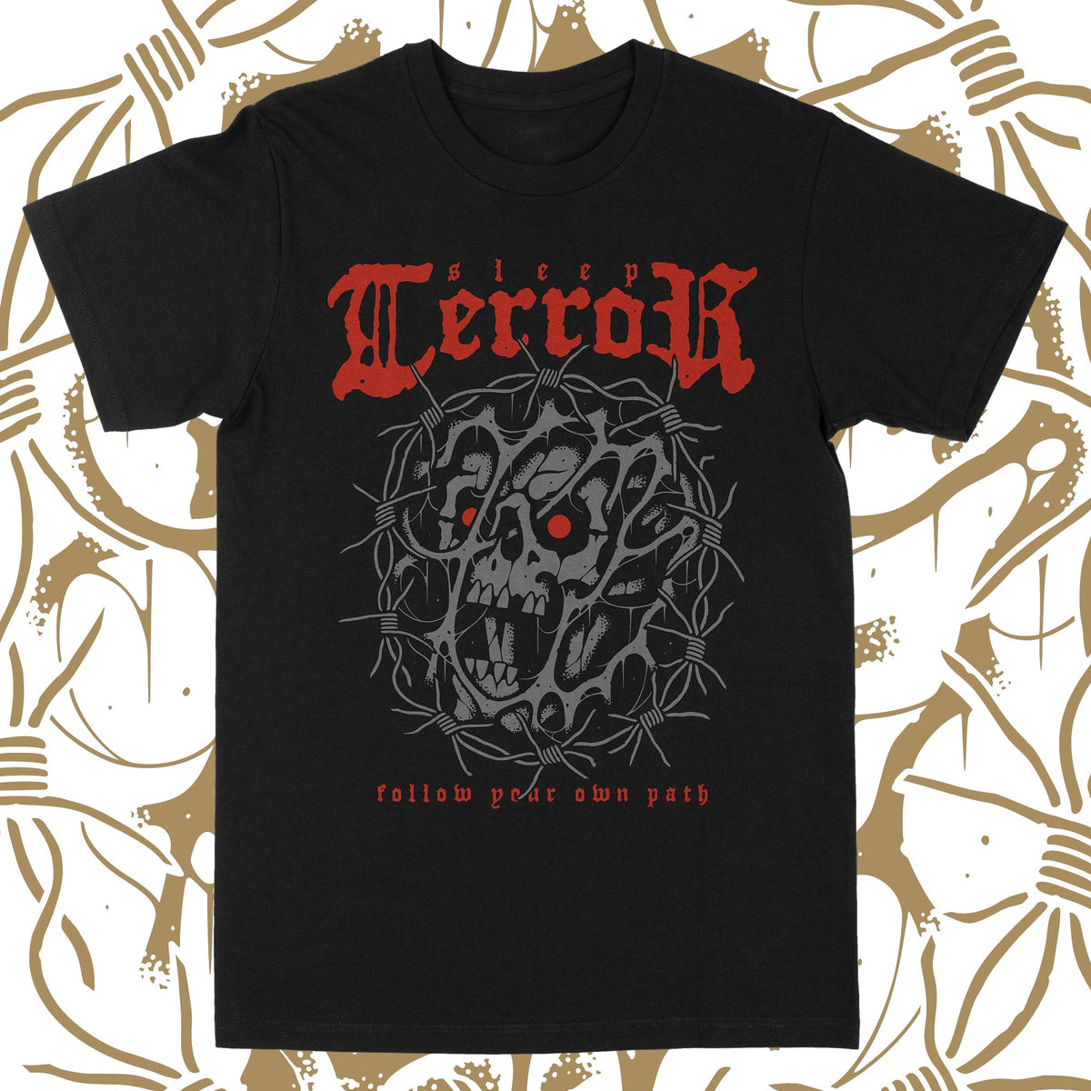 Barbed Wire Skull T-Shirt – Tattoo-Inspired Graphic Tee - Pendo Store