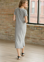 Baylor Gray Ribbed T-shirt Dress - Pendo Store