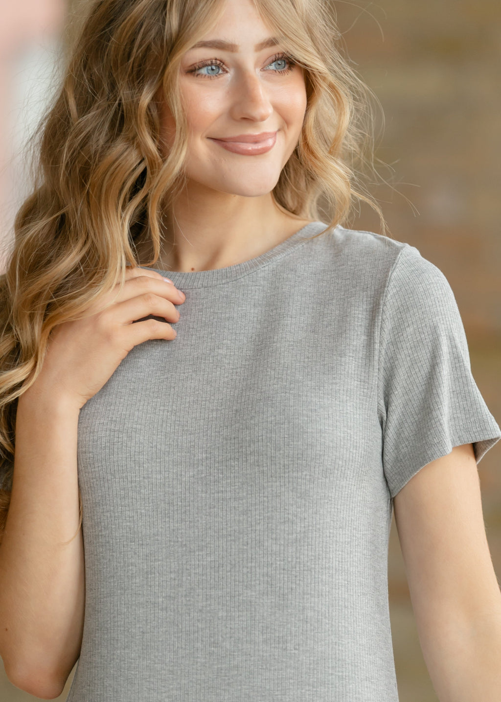 Baylor Gray Ribbed T-shirt Dress - Pendo Store