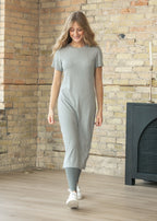 Baylor Gray Ribbed T-shirt Dress - Pendo Store