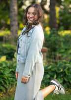 Baylor Gray Ribbed T-shirt Dress - Pendo Store