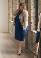Baylor Navy Ribbed T-shirt Dress - Pendo Store