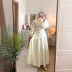 Bell Sleeve Back-Tie Top & A-Line Maxi Skirt Set(MS469)