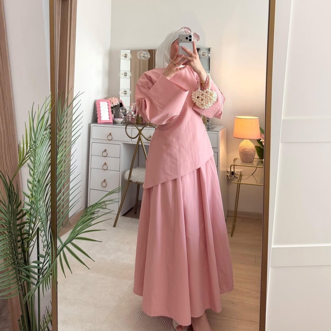 Bell Sleeve Back-Tie Top & A-Line Maxi Skirt Set(MS469) - Pendo Store