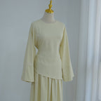 Bell Sleeve Back-Tie Top & A-Line Maxi Skirt Set(MS469)