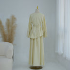 Bell Sleeve Back-Tie Top & A-Line Maxi Skirt Set(MS469)