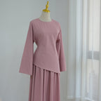 Bell Sleeve Back-Tie Top & A-Line Maxi Skirt Set(MS469)