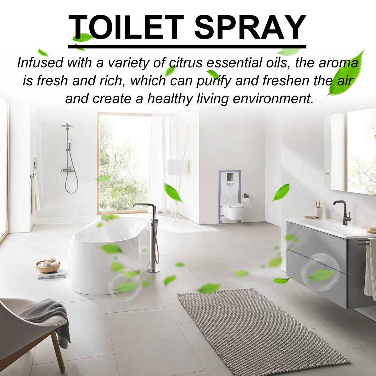 Bergamot Bathroom Deodorizer Spray Multi-functional Air Freshener for Kitchen Bedroom Interior Household Air Purification Spray - Pendo Store