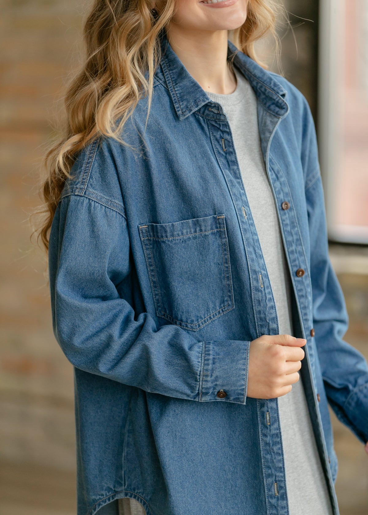 Betty Denim Button Up Top - Pendo Store
