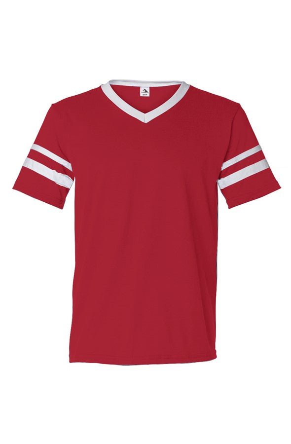 BFC No Logo V Neck Striped Sleeves Jersey - Pendo Store